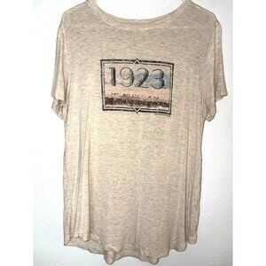 Maurices 1923 Short Sleeve Heathered Tan T-shirt Size L